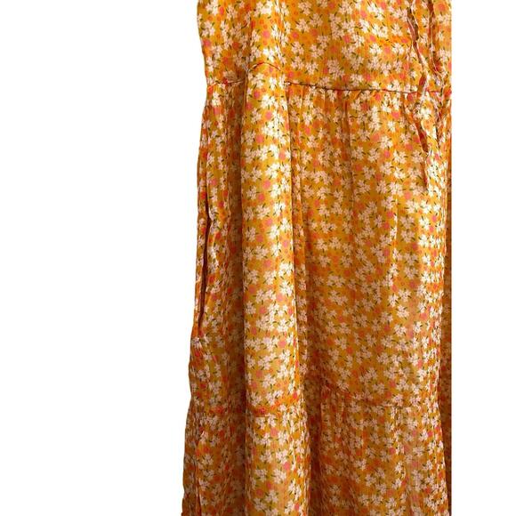 Reistor‎ Sunset to Sunrise Dress Size Small Sleeveless Tiered Orange Floral NWT - Picture 7 of 10